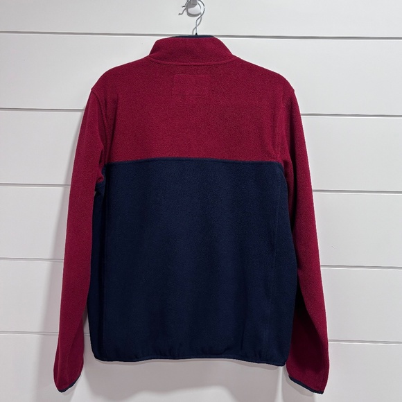 Lands' End men's blue and red 1/4 snap closure polar fleece pullover size M - Picture 3 of 16